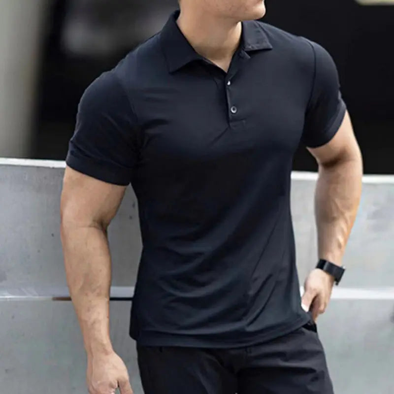 Summer New Sports Fitness Men Polo Shirt