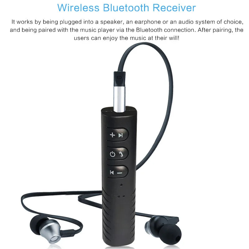Handsfree Bluetooth aux kit for in-car calling.