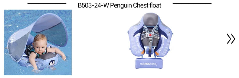 Non-Inflatable Baby Float with Canopy Waist Swimming Chest