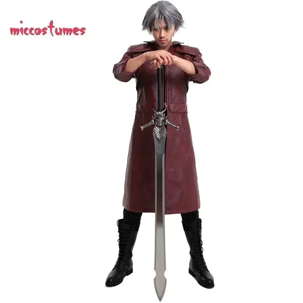 Men’s Dante Cosplay Costume PU Leather Coat