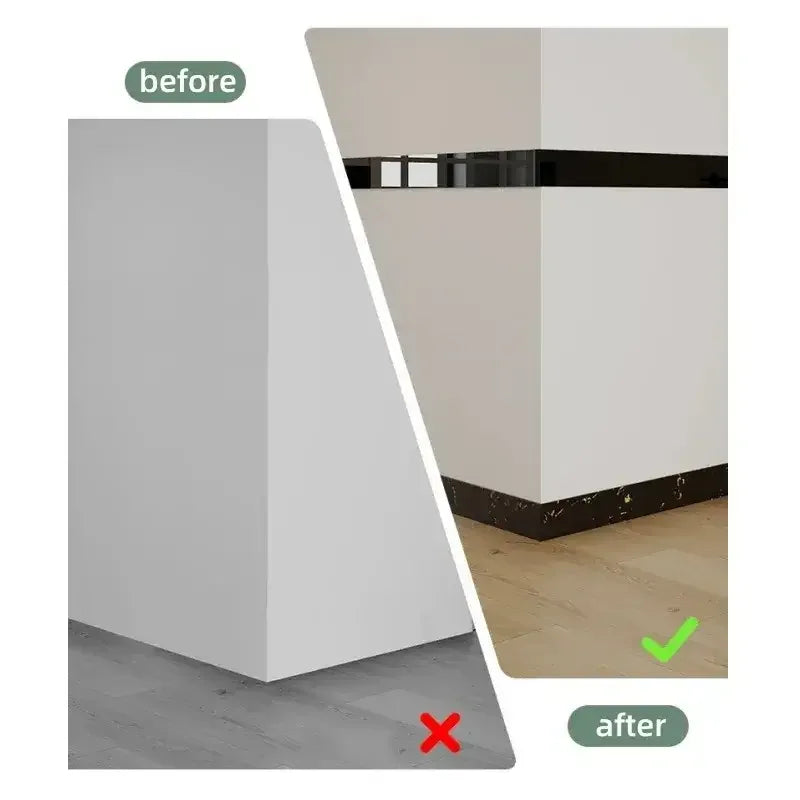 5m Self-Adhesive Foam Skirting Board Wall Sticker United States / black