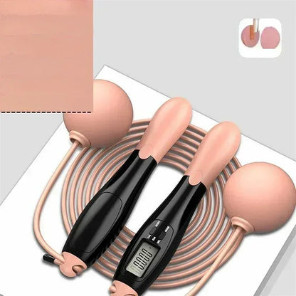 Adjustable Cordless jump rope Fitness gym Black pink ball rope