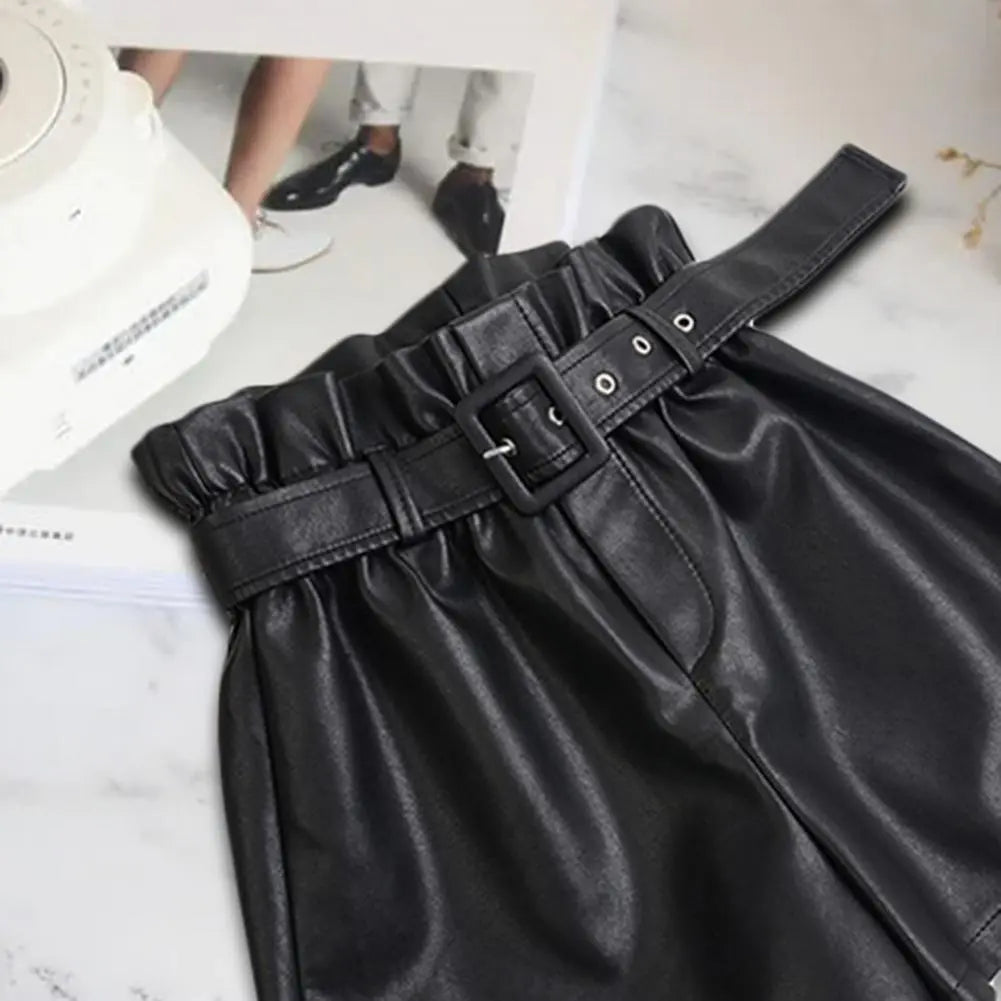 High Waist Shirring Wide Leg Summer  Shorts