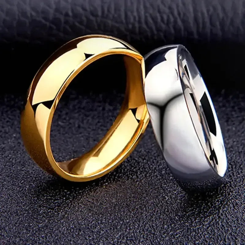 Classic 6mm Titanium Ring Hypoallergenic High Polish Unisex Wedding Band Rose Gold / 7