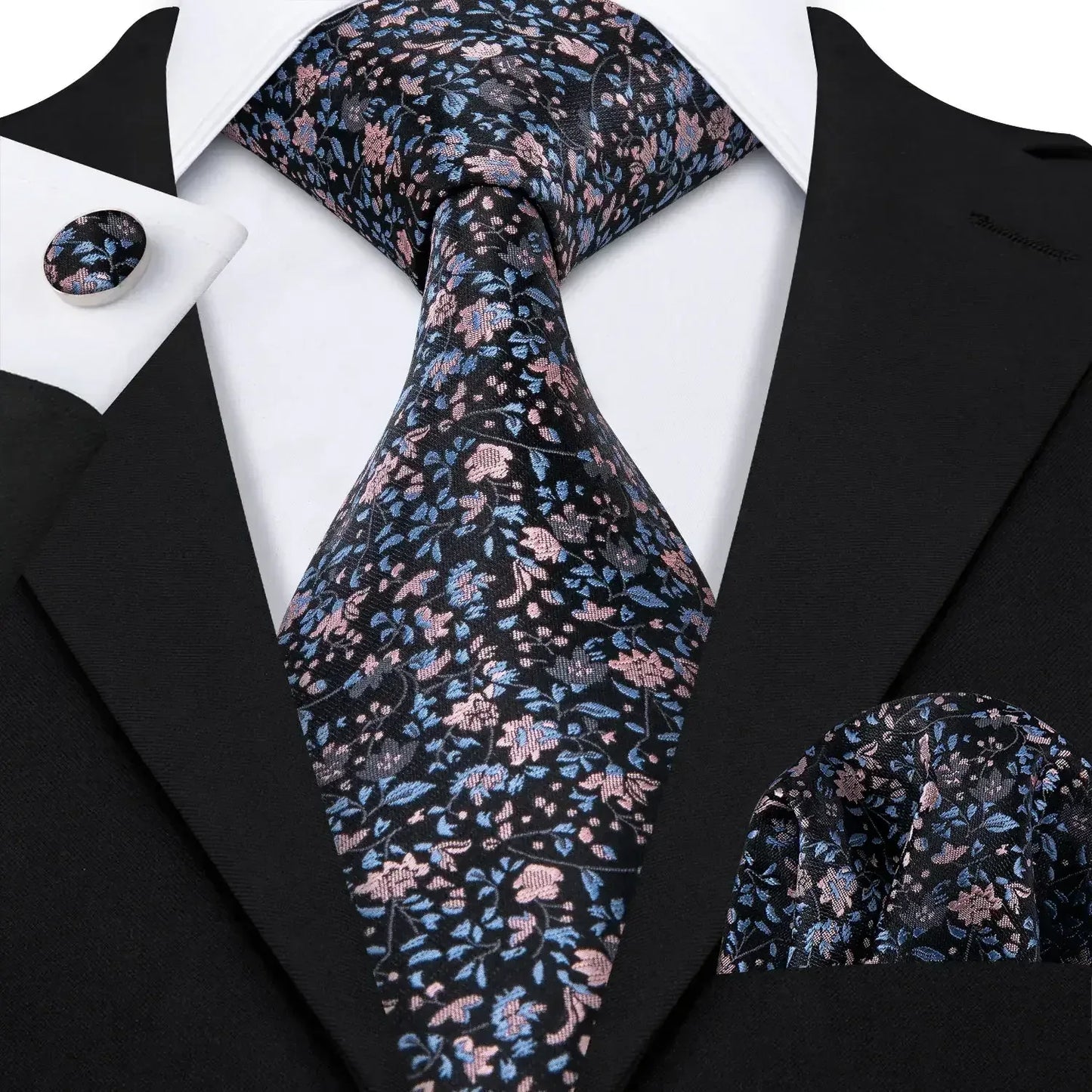 Red Skull Silk Tie Set with Handkerchief – Designer Men’s Necktie for Wedding, Business & Parties