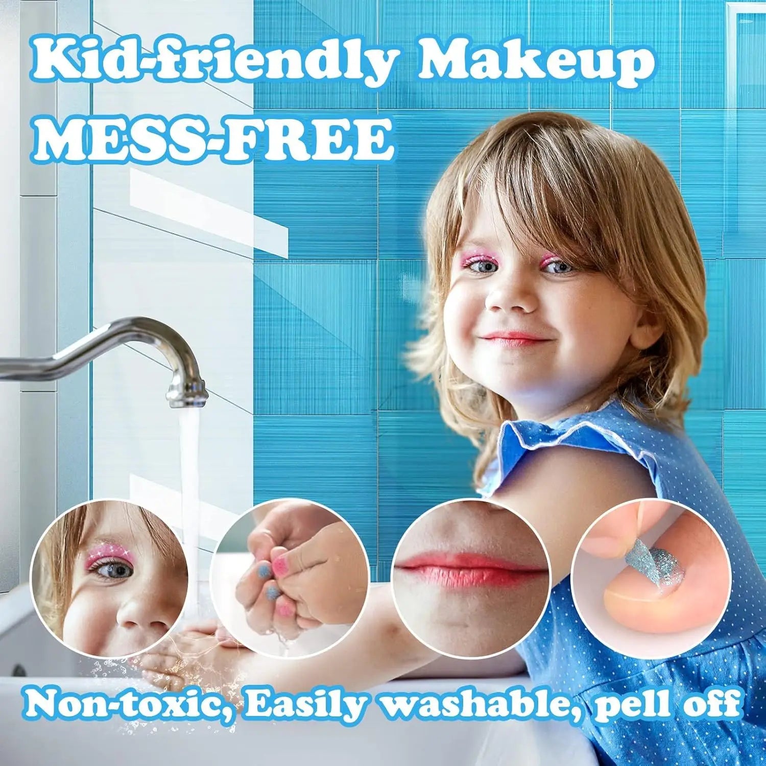 Frozen Princess Kids Makeup Kit – Washable Real Makeup Set for Girls
