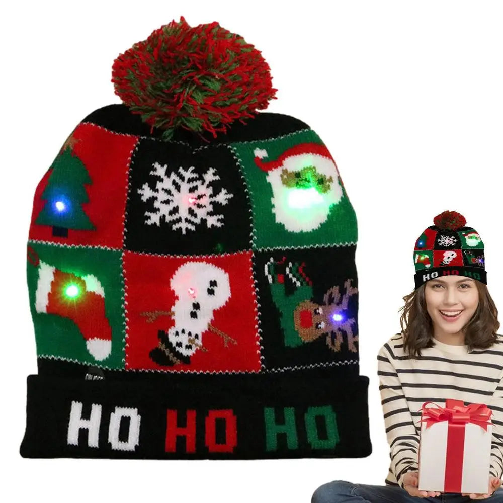 LED Christmas Beanie Hat