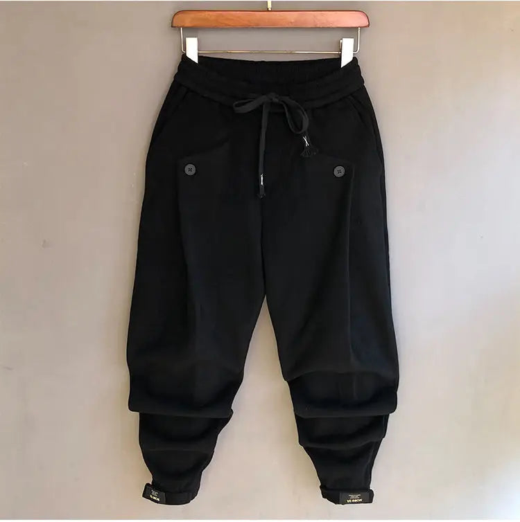 Elastic Waist Drawstring Streetwear HipHop Pants For Man