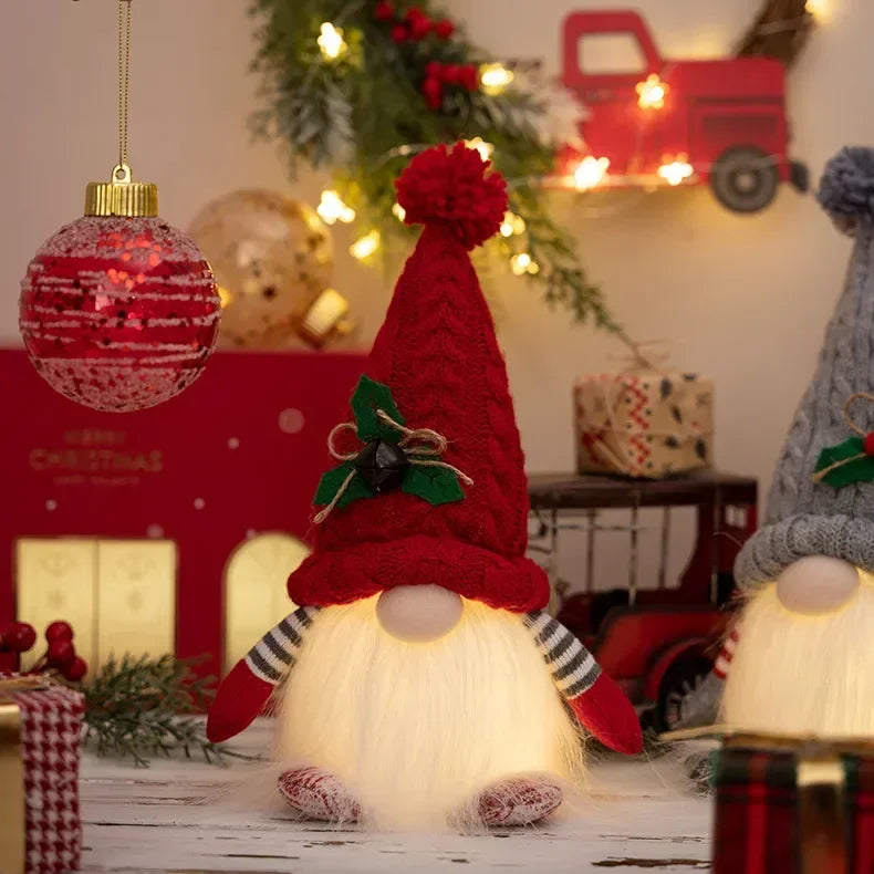 Christmas Elf Knitted Gnome with LED Light