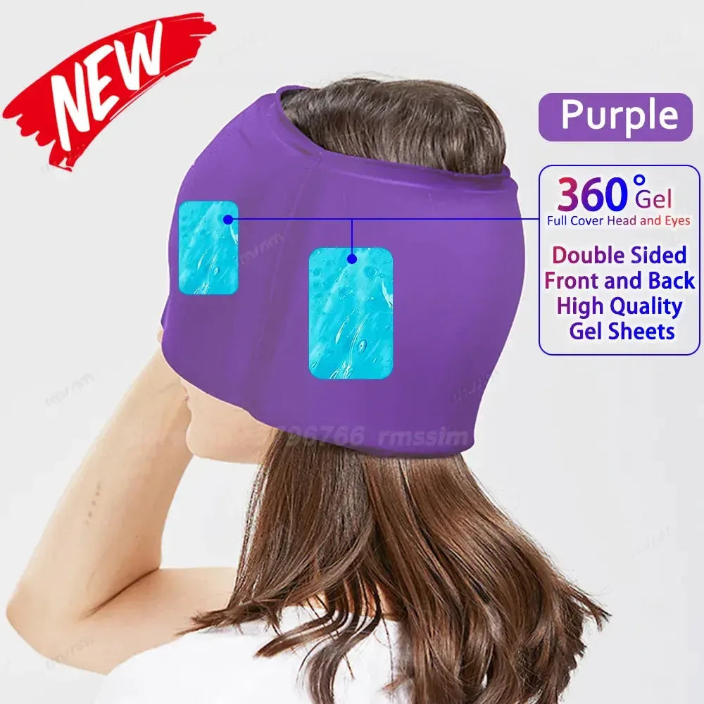 Hot Cold Therapy Headache Migraine Relief Cap 360Full PY Purple