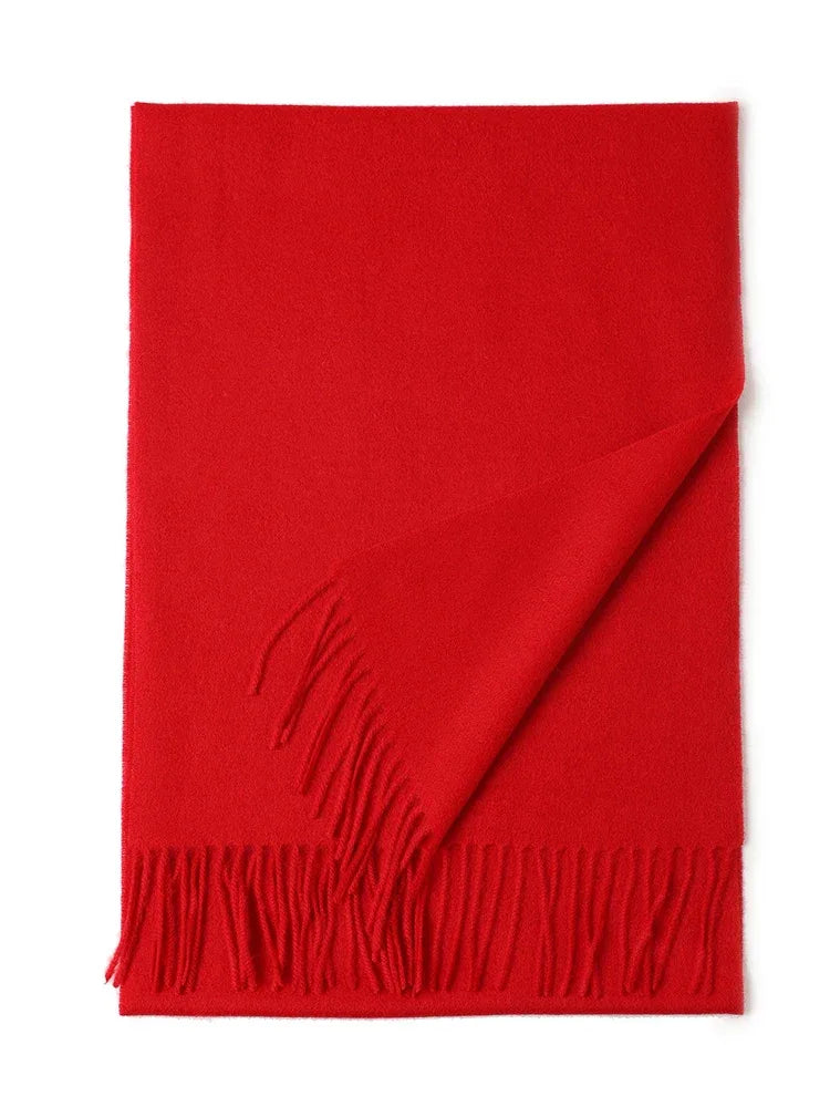 Neck Warm Scarf Autumn Designer Scarf Lady Echarpe Wrap with Tassel Red / 200X35 or 180X30CM