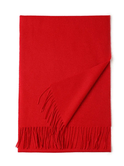 Neck Warm Scarf Autumn Designer Scarf Lady Echarpe Wrap with Tassel Red / 200X35 or 180X30CM