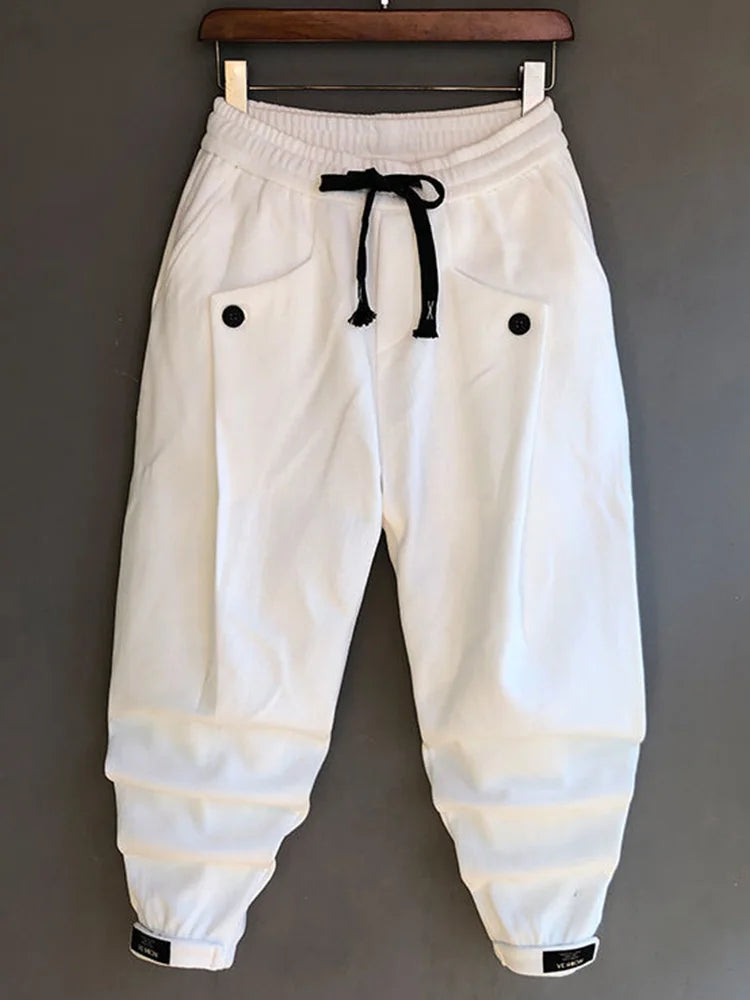 Elastic Waist Drawstring Streetwear HipHop Pants For Man