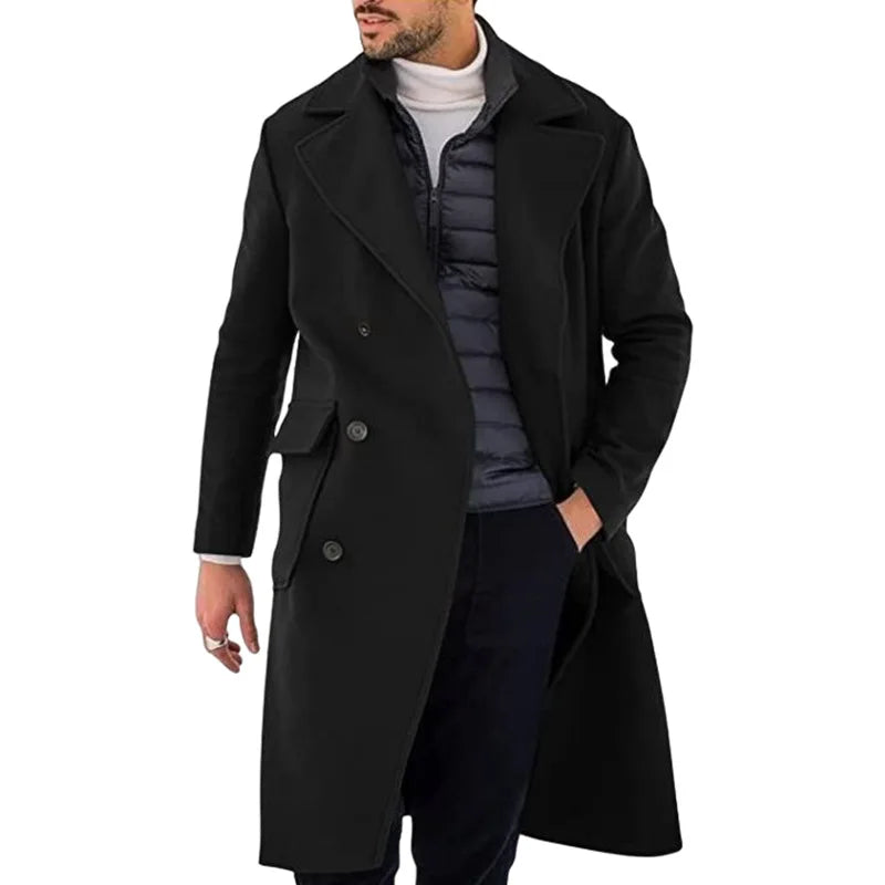 Winter Coat Men's Vintage Long Sleeve