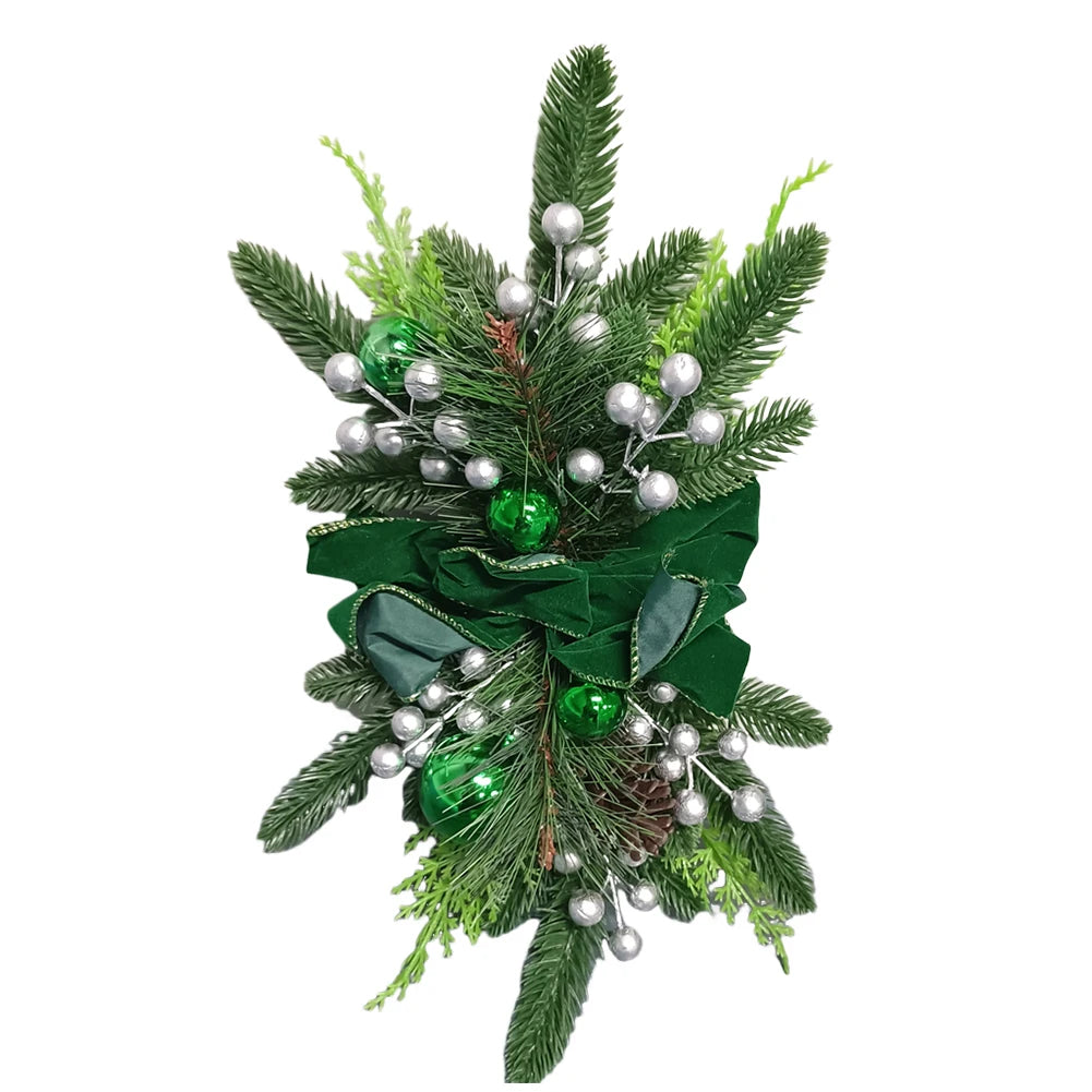 Christmas Swag Wreath with/without Lights – Door & Window Garland Decoration