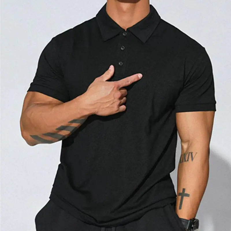 Summer New Sports Fitness Men Polo Shirt