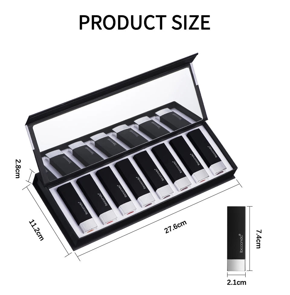 8Pcs/Set Velvet Matte Lipstick Set Long Lasting Waterproof Creative Piano Box Design