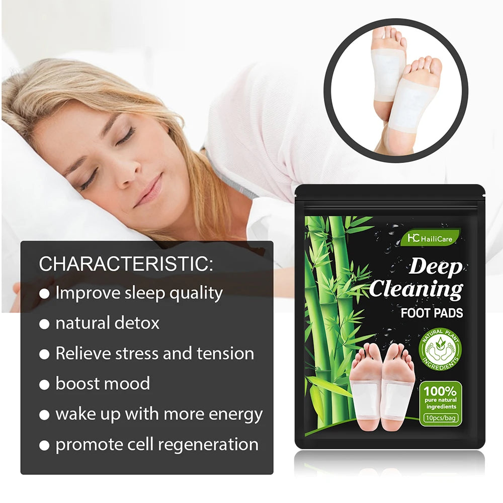 Foot Pads Detoxifying All-natural Bamboo Foot Detoxifying Deep Cleansing Improve Sleep Relaxation Relief Stress