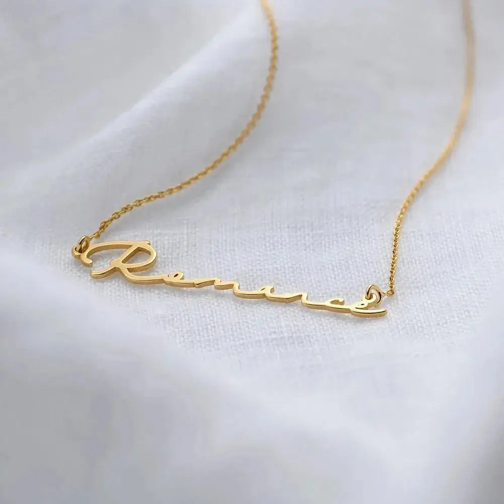 Shopminx Custom Name Bracelet Stainless steel Dainty Bracelets Necklace / 20cm / Silver