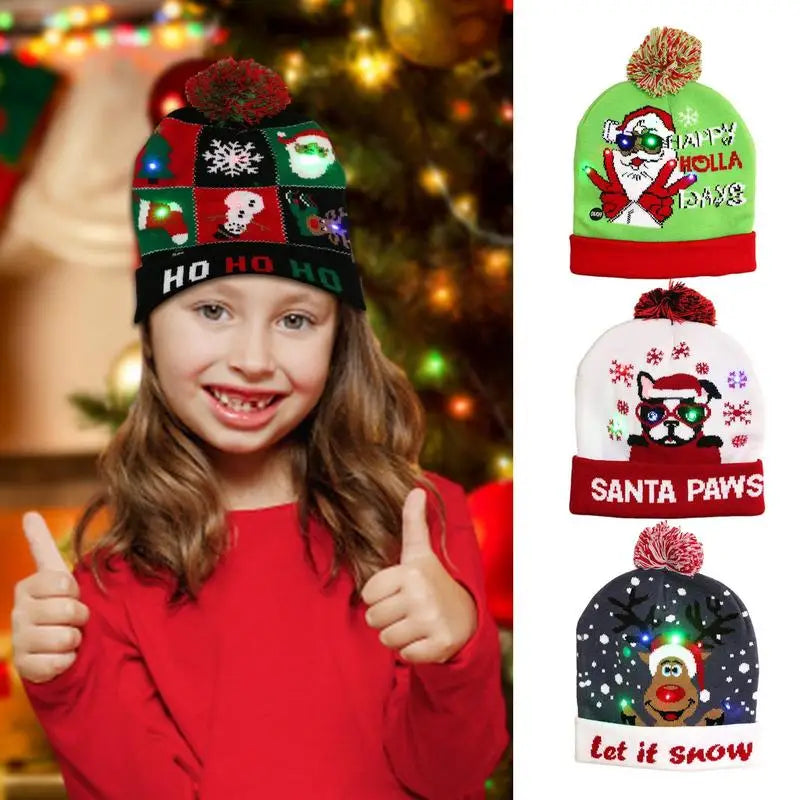 LED Christmas Beanie Hat