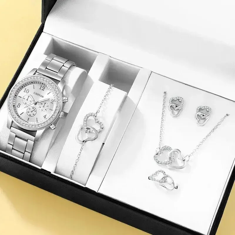 6 pcs. Rose Gold jewelry set Silver
