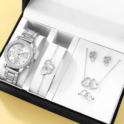 6 pcs. Rose Gold jewelry set Silver