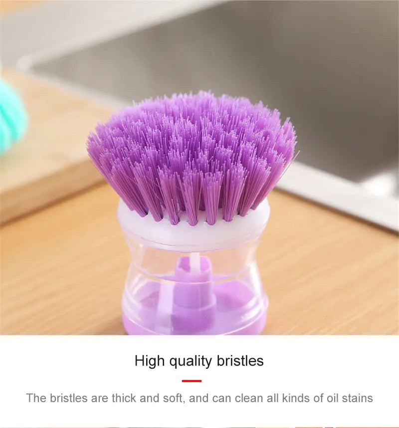 Dishwashing Brush with Washing Up Liquid Soap