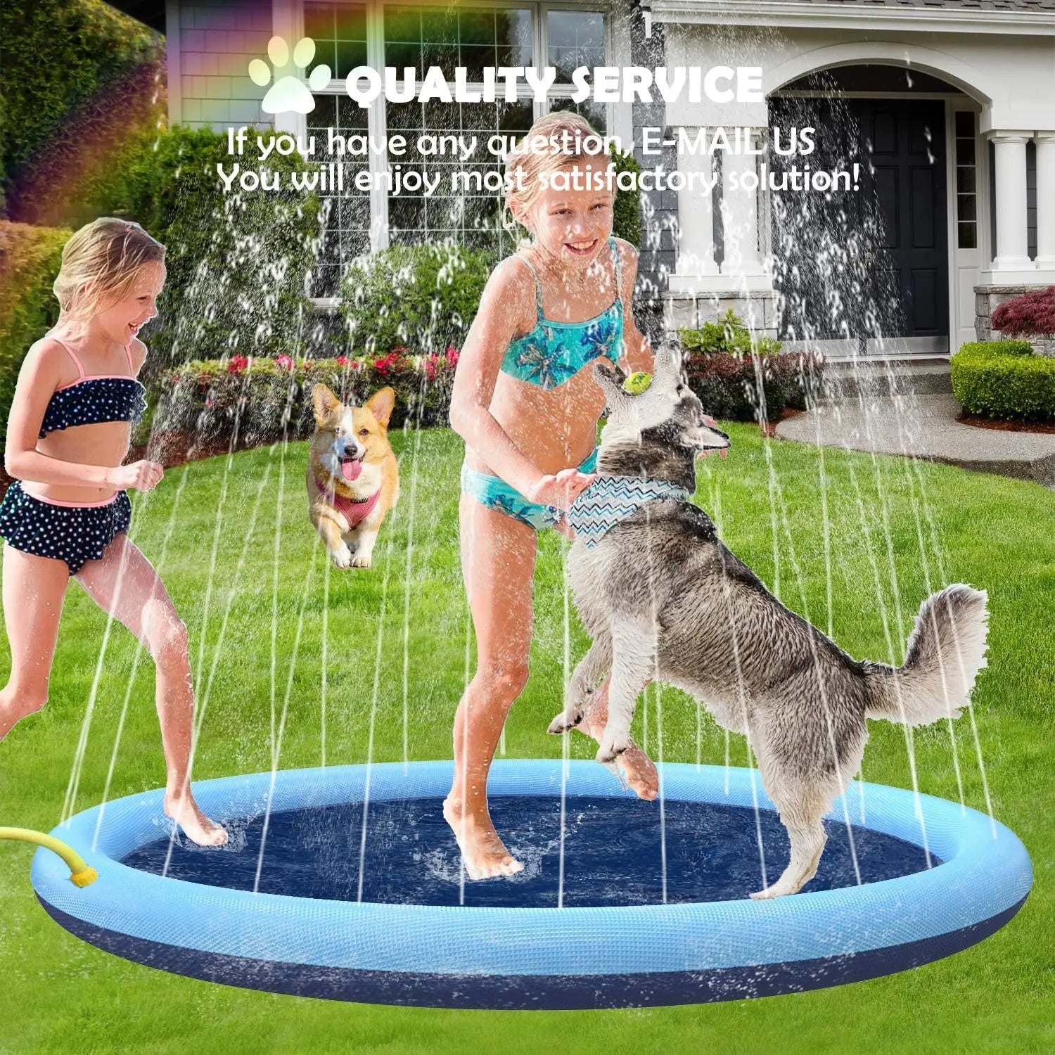 Non-Slip Splash Pad for Kids and Dog