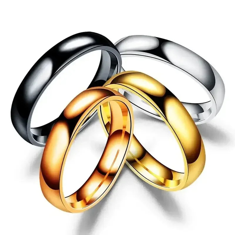 Classic 6mm Titanium Ring Hypoallergenic High Polish Unisex Wedding Band Rose Gold / 7