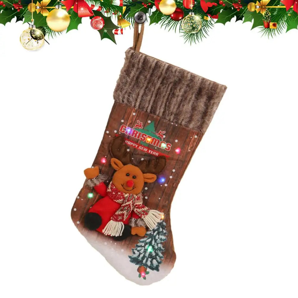 LED Christmas Stocking – 18" Colorful Light-Up Décor