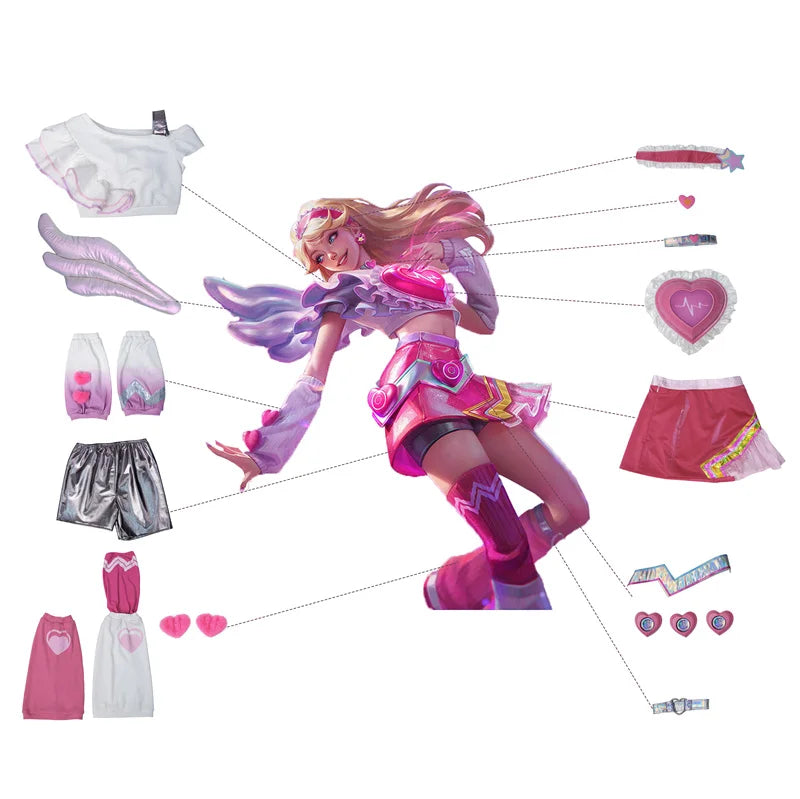 Lovestruck Lux Cosplay Costume – LOL Valentine’s Day Skin Full Set