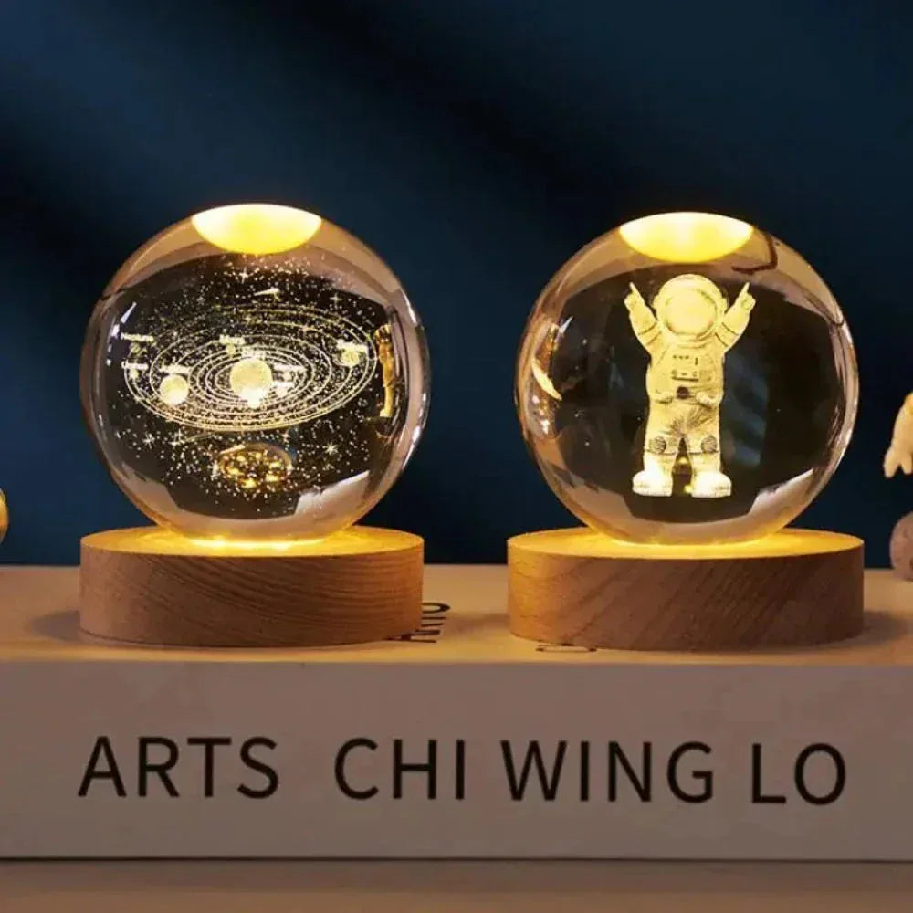 3D Laser Engraved Crystal Ball with base / Heart