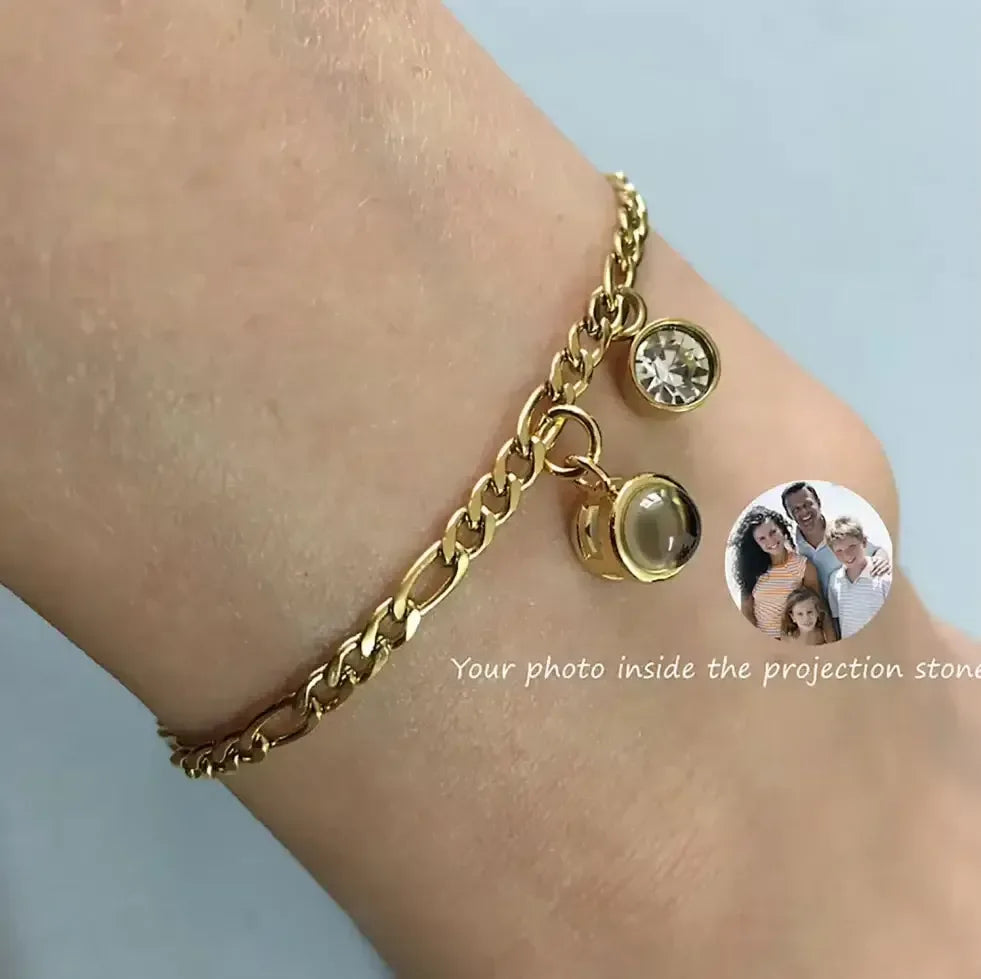 Light Luxury Photo Projection Bracelet Style 2-MB412 / Adjustable / Rose Gold