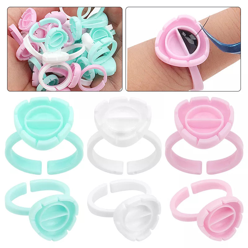 100Pcs/Bag Disposable Eyelash Extension Glue Ring