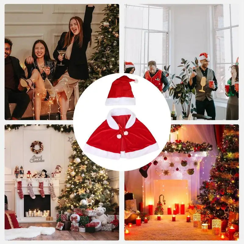 Christmas Cloak & Shawl Costume for Adults and Kids