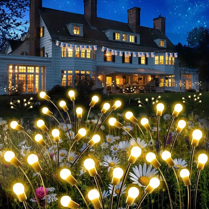10-LED Solar Firefly Garden Lights – Warm White Outdoor Decor