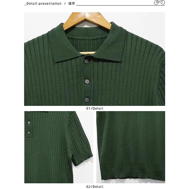 Men's Clothing Luxury Knit Polo Shirt