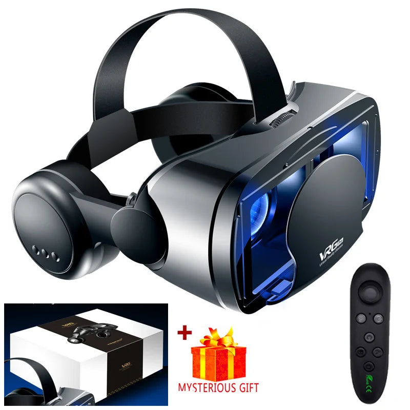 VRG Pro 3D VR Headset with Adjustable Lenses – Immersive Smart Glasses for 3.5–7” Smartphone