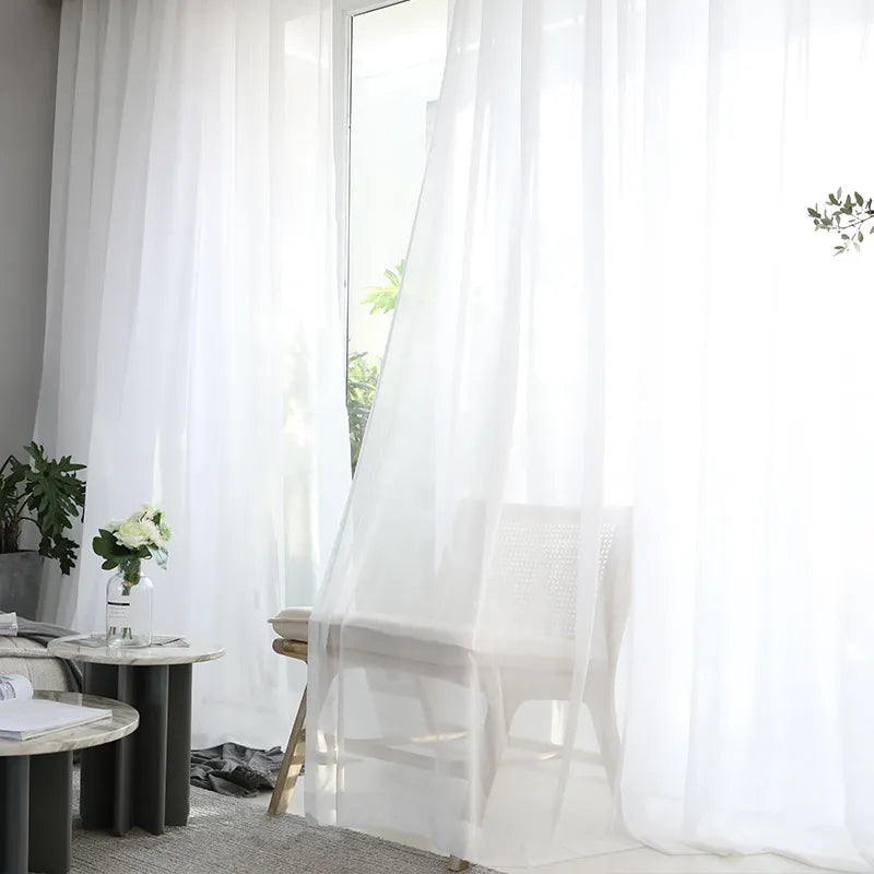 Europe Solid White Yarn Curtain