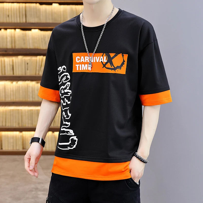 Men's T Shirt Korean Fashion Short Sleeve