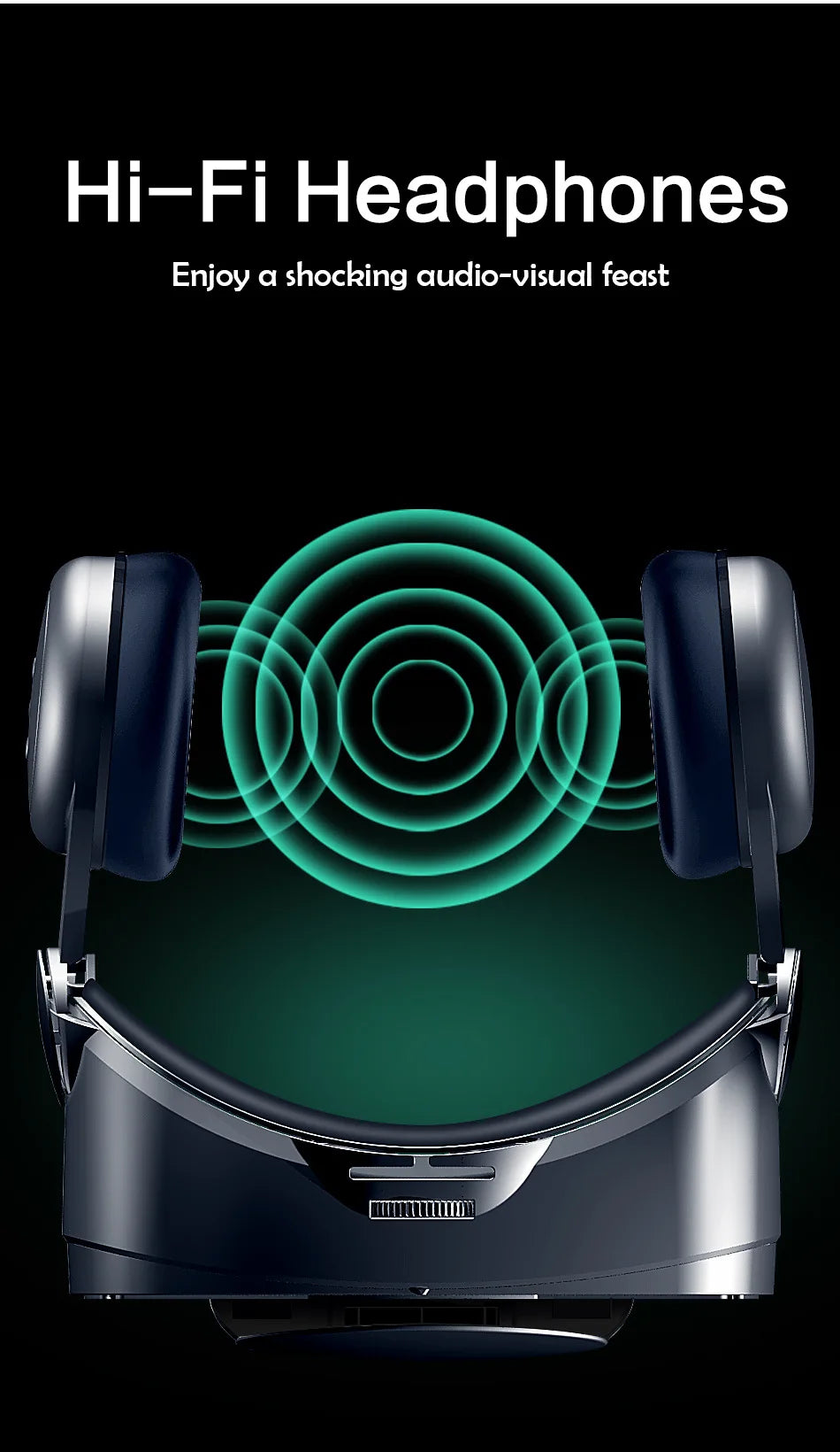 VRG Pro 3D VR Headset with Adjustable Lenses – Immersive Smart Glasses for 3.5–7” Smartphone