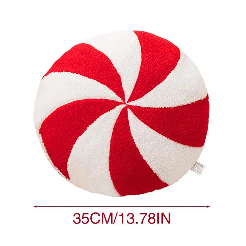 Candy Cane Christmas Pillow – Soft Plush Holiday Throw Cushion