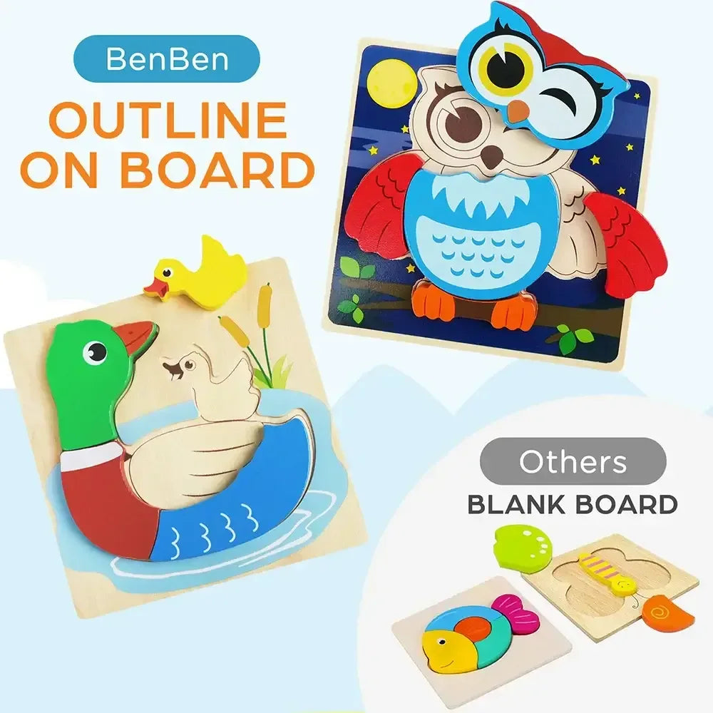 8-Pack Animal Wooden Puzzle Set for Toddlers United States
