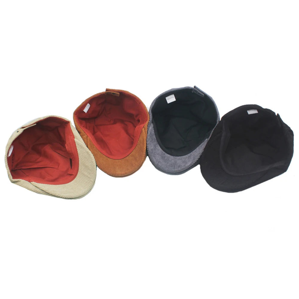 Autumn Corduroy Beret Hat Men