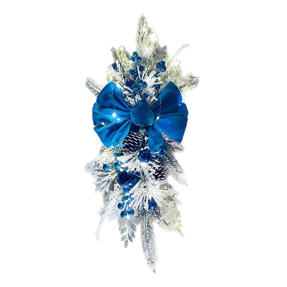 Christmas Swag Wreath with/without Lights – Door & Window Garland Decoration