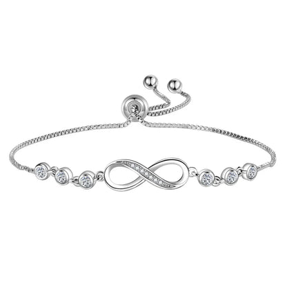 Infinite Inlaid Round Cubic Zircon Bracelet silver
