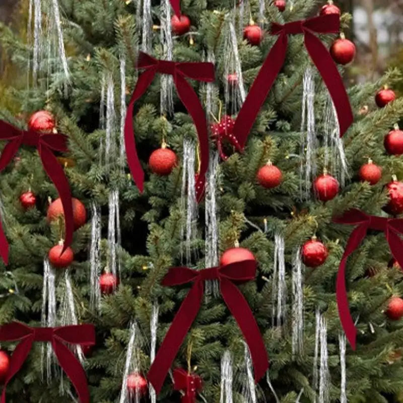 12pcs Velvet Christmas Bows for Wreath & Tree Decor