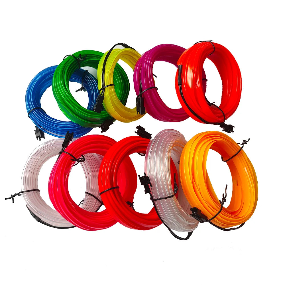 Neon LED Light Glow EL Wire String Strip Rope