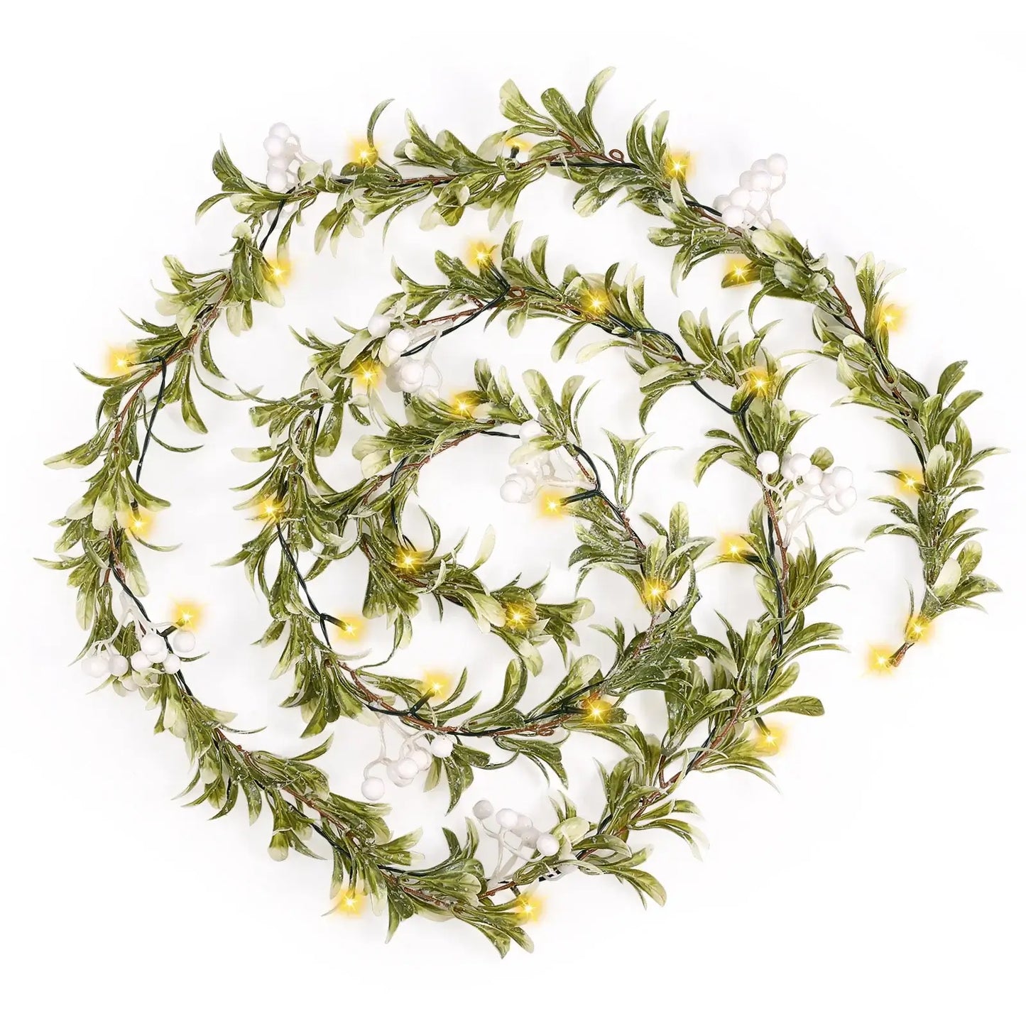9.2ft Flocked Christmas Garland with Lights – Indoor & Outdoor Decor