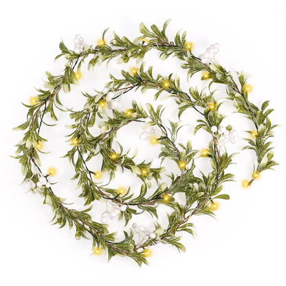 9.2ft Flocked Christmas Garland with Lights – Indoor & Outdoor Decor